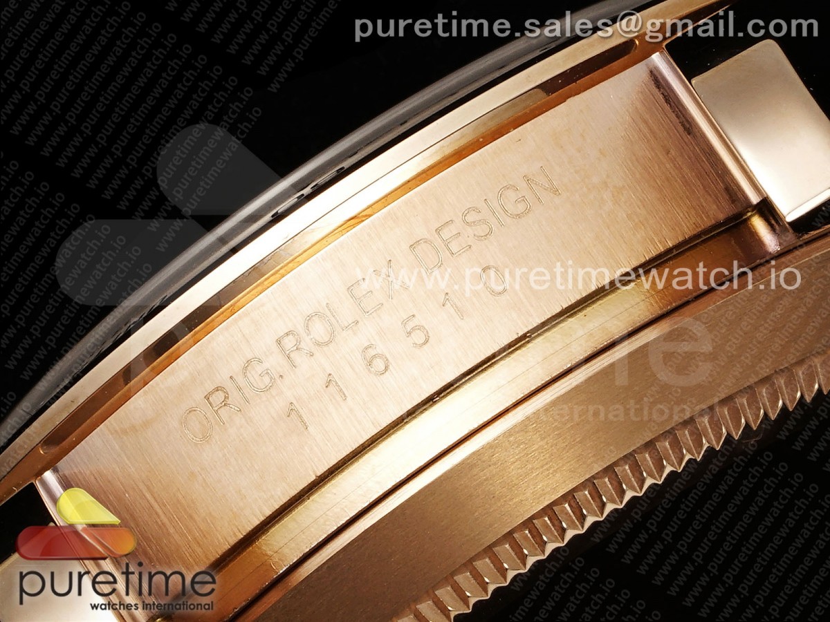 Daytona 116505 RG OMF RG/Quadrante nero su bracciale RG A7750 (Movimento sottile) - immagine 16