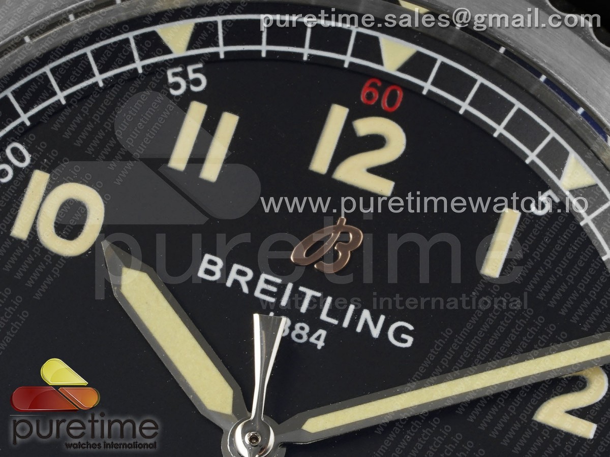 Navitimer 8 Automatic 41mm SS TF Black Dial on Black Leather Strap A2824 - Image 3
