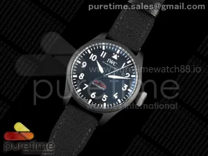 Big Pilot 43 Top Gun Black Ceramic M+F on Black Nylon Strap 8N24