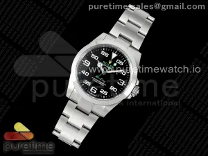 Air-King 126900 Clean 904L Steel Black Dial on SS Bracelet VR3230